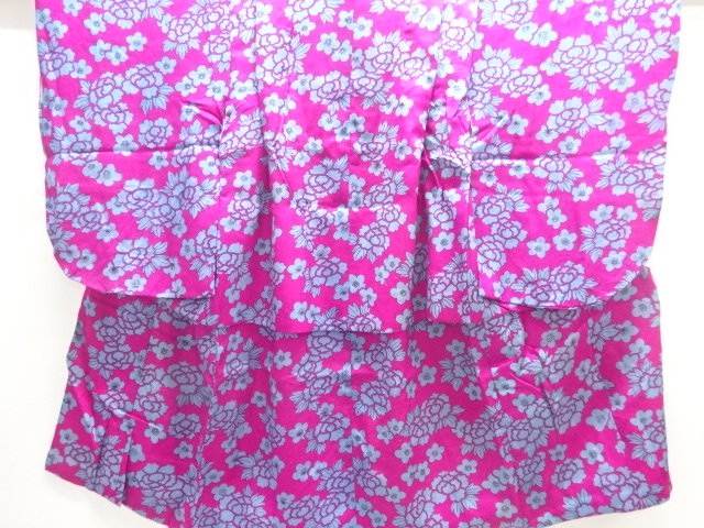 アンティーク　紋錦紗草花模様着物